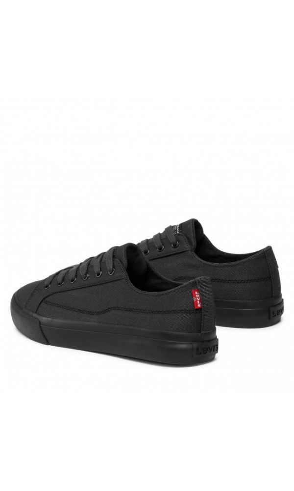 Levi Decon Lace In Black For Men | Casual Lace Up Cotton Trainer