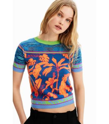 T-SHIRT TROPICAL MAILLE